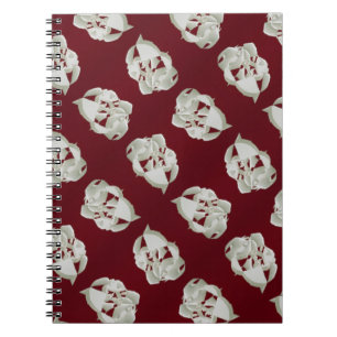 Shattered marble abstract modern art white plum   notebook