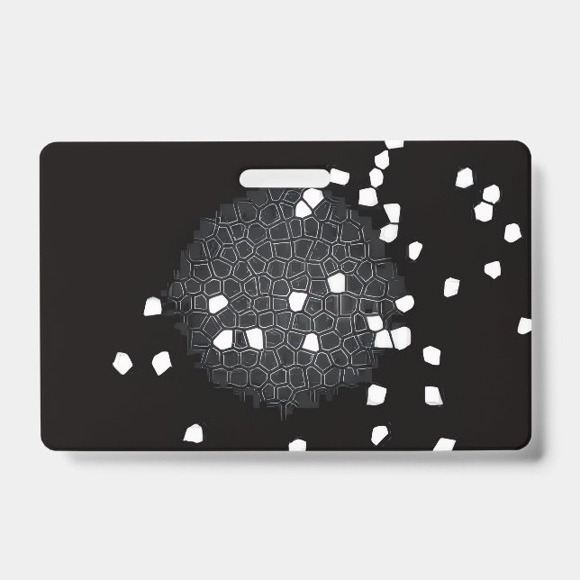 Shattered Puzzle Pattern Badge Horizontal ID Badge (Front)