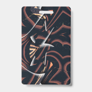 Shattered Puzzle Pattern Badge ID Badge