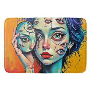 Shattered Self Reflection Art Bath Mat