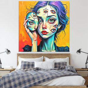 Shattered Self Reflection Art Canvas Print