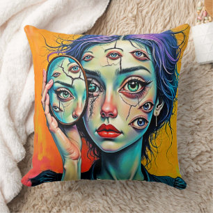 Shattered Self Reflection Art Cushion
