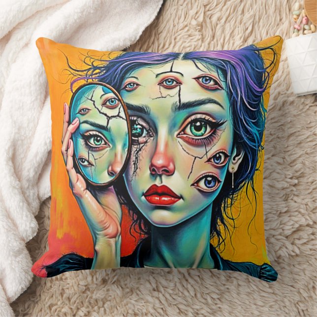 Shattered Self Reflection Art Cushion (Blanket)