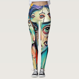 Shattered Self Reflection Art Leggings