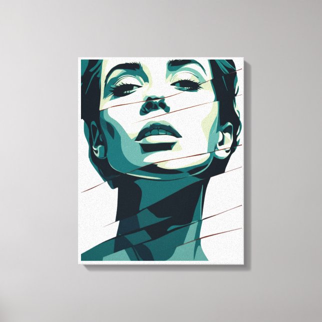 Shattered Teal Beauty Canvas Print (Front)