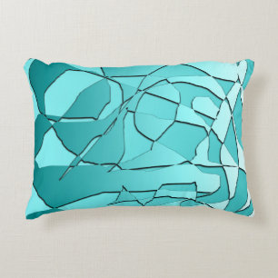 Shattered Teal Decorative Cushion