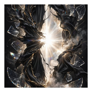 Shattered Veil of Light - Black Gold Luxury  Photo Print