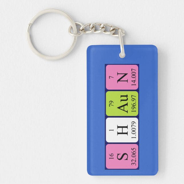 Shaun periodic table name keyring (Front)