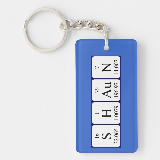 Shaun periodic table name keyring (Front)
