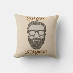 Shave & A Haircut Retro Barber Shop Graphic Type Cushion