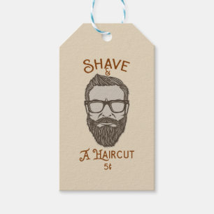 Shave & A Haircut Retro Barber Shop Graphic Type Gift Tags