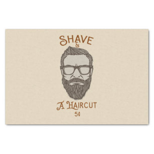 Shave & A Haircut Retro Barber Shop Graphic Type Tissue Paper