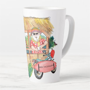 Shave Ice Beach Santa Latte Mug