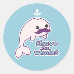 Shave the Whales Classic Round Sticker