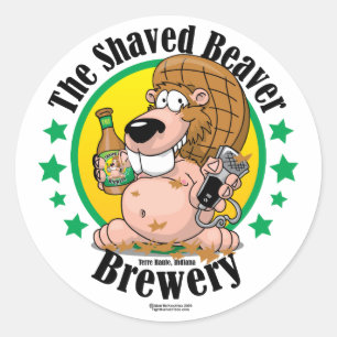 Shaved Beaver Brewery Classic Round Sticker