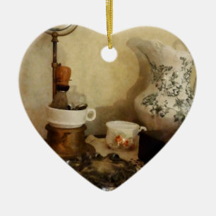 Shaving Brush Mug and Mirror Ceramic Tree Decoration
