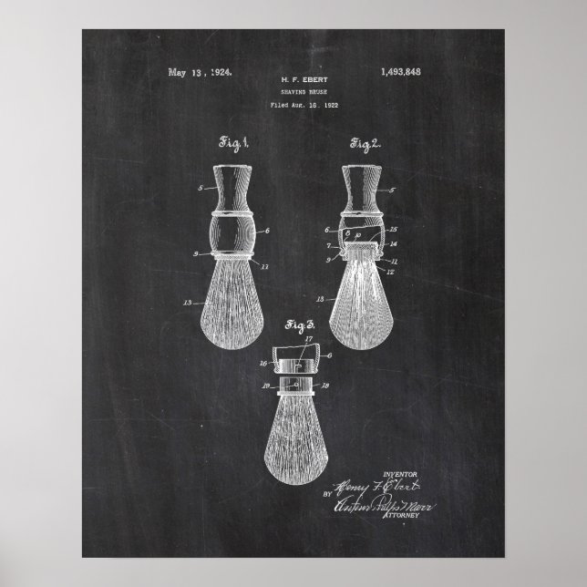 Shaving Brush Patent Poster (Front)