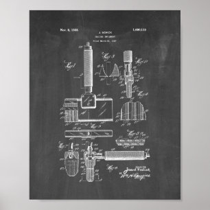 Shaving Implement Patent - Chalkboard Poster