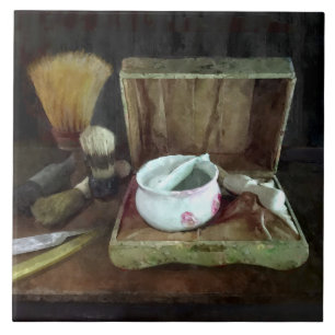 Shaving Mug and Shaving Brushes Tile