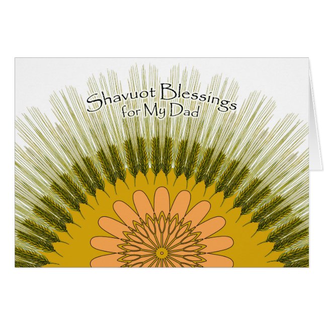 Shavuot Blessings for My Dad, Barley Sun Design (Front Horizontal)