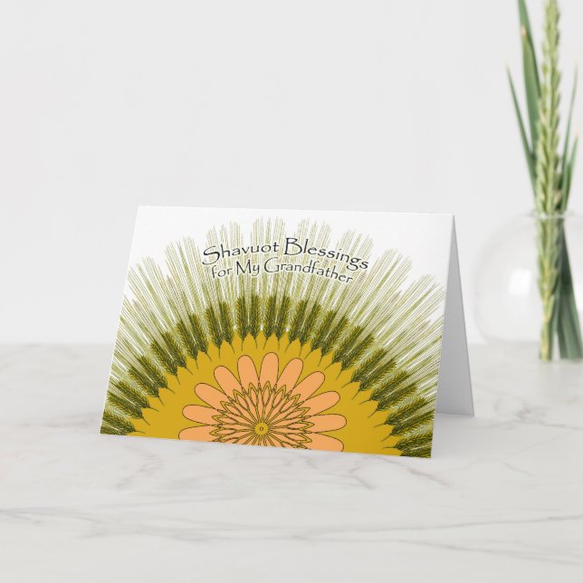 Shavuot Blessings for My Grandfather, Barley Sun Holiday Card (Front)