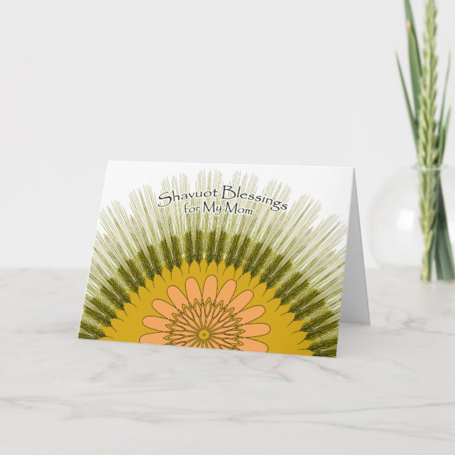 Shavuot Blessings for My Mum, Barley Sun Holiday Card (Front)