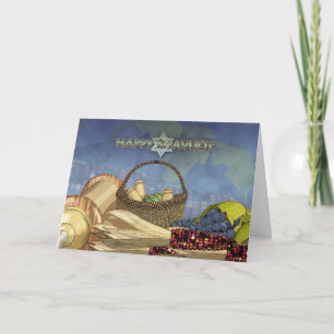 Shavuot Blessings - Shavuot Card Scroll And Food