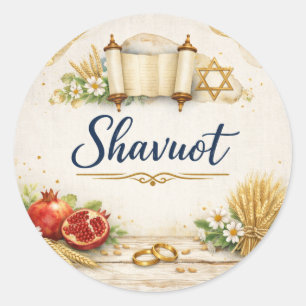 Shavuot Gift, Feast of Weeks, Jewish Holiday  Classic Round Sticker