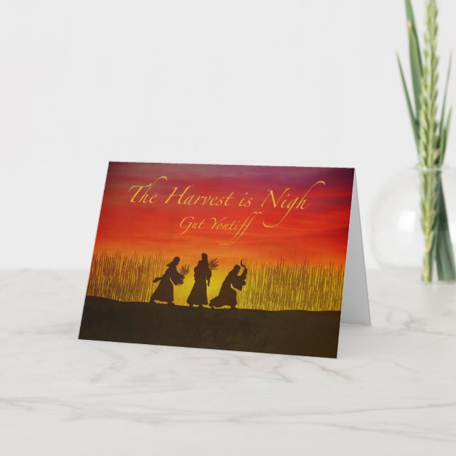 Shavuot Harvest is Nigh Gut Yontiff Wheat Field Card (Front)
