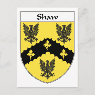 Shaw Coat of Arms/Family Crest Postcard