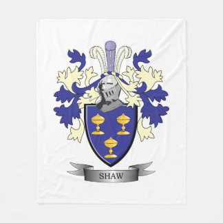 Shaw Family Crest Coat of Arms Fleece Blanket