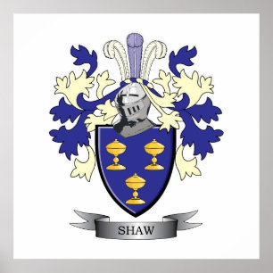 Shaw Family Crest Coat of Arms Poster