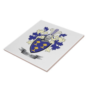 Shaw Family Crest Coat of Arms Tile