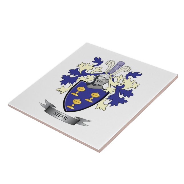 Shaw Family Crest Coat of Arms Tile (Side)