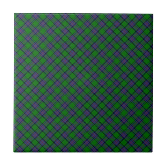 Shaw Scottish Clan Tartan Design Tile (Front)
