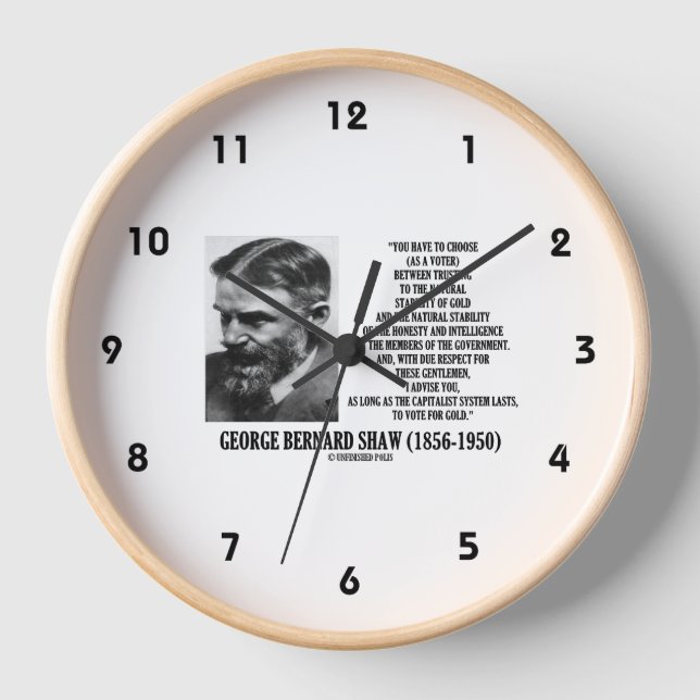 Shaw Stability Gold Honesty Members Government Qte Clock (Front)