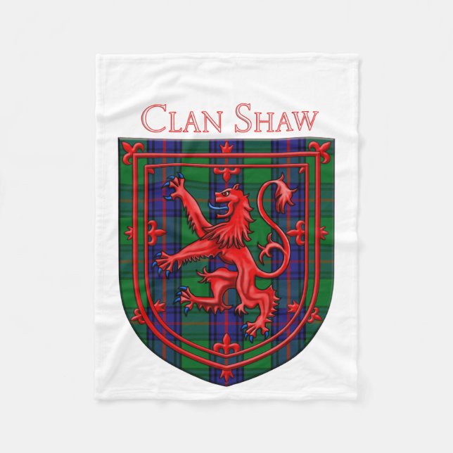 Shaw Tartan Scottish Plaid Lion Rampant Fleece Blanket (Front)