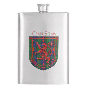 Shaw Tartan Scottish Plaid Lion Rampant Hip Flask