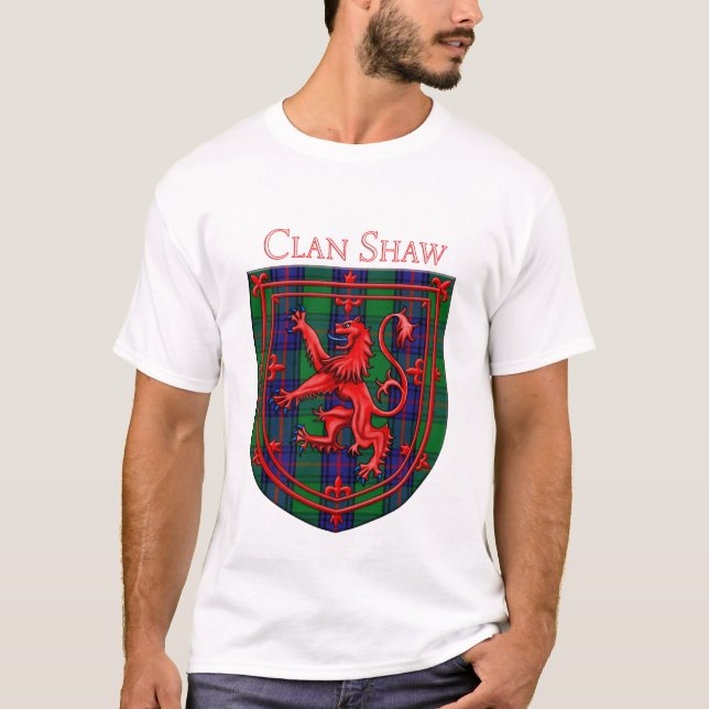 Shaw Tartan Scottish Plaid Lion Rampant T-Shirt (Front)