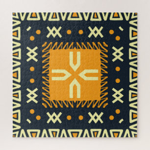 Shawl Design: Indian Batik Square. Jigsaw Puzzle