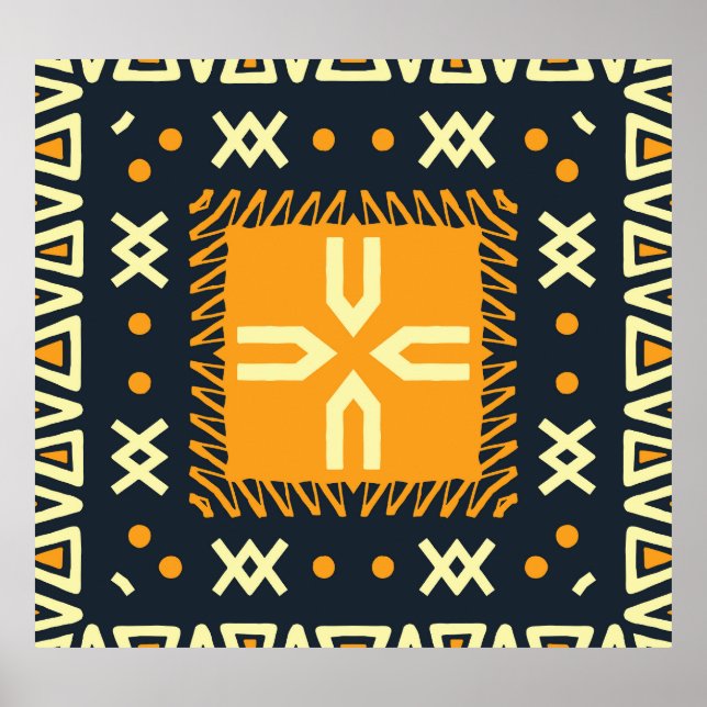 Shawl Design: Indian Batik Square. Poster (Front)