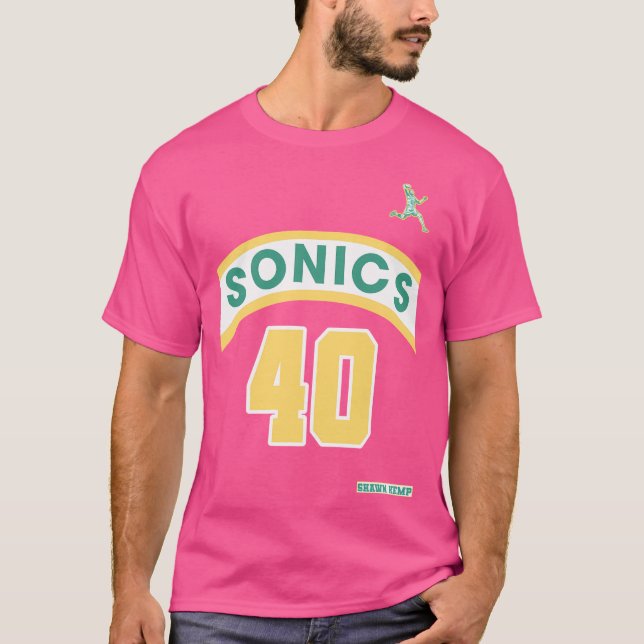 Shawn Kemp Retro Supersonics Jersey 90S Style Fan  T-Shirt (Front)