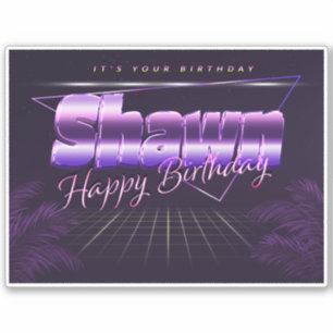 Shawn Name Vorname lila retro Sticker Geburtstag