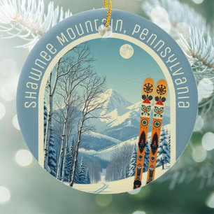 Shawnee Mountain Pennsylvania ski souvenir  Ceramic Tree Decoration