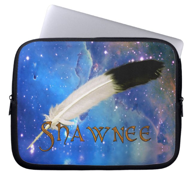 SHAWNEE Nation & Feather Space Laptop Sleeve (Front)
