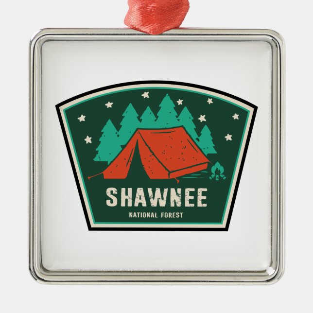 Shawnee National Forest Camping Metal Tree Decoration (Front)