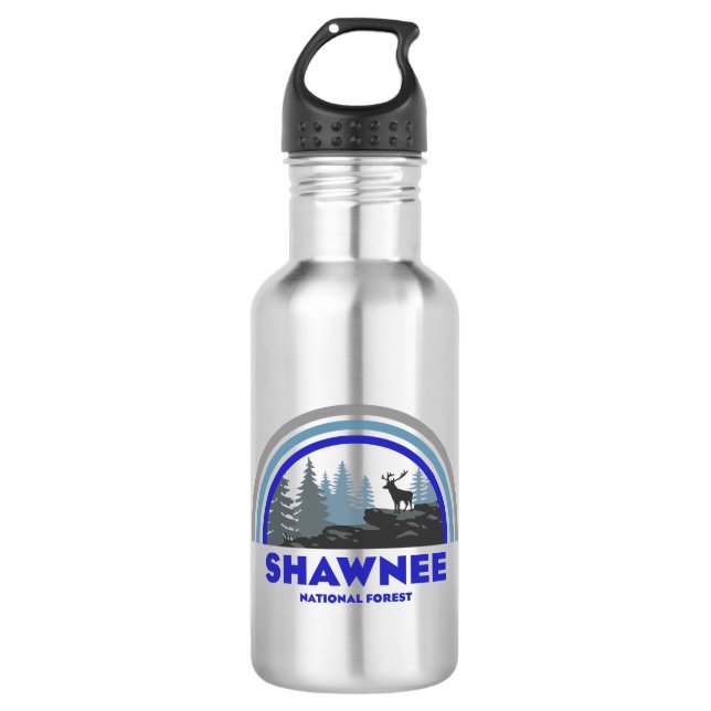 Shawnee National Forest Rainbow Deer 532 Ml Water Bottle (Front)