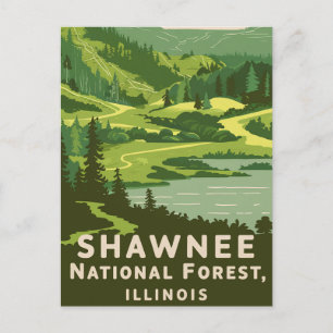 Shawnee National Forest Retro Travel  Holiday Postcard