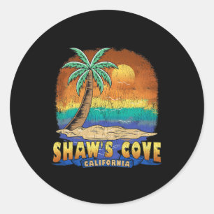 Shaw's Cove California Vintage Distressed Souvenir Classic Round Sticker