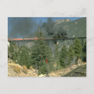Shay locomotive No. 14 crosses the trestle at Geor Postcard